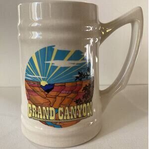 GRAND CANYON Stein Colorful Graphic 24 Oz Large Ceramic Retro Southwest Arizona